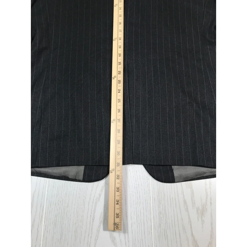 Vintage Bill Blass Pinstripe Suit 42R 34x29 Gray Wool 2 Button Made In USA 90s